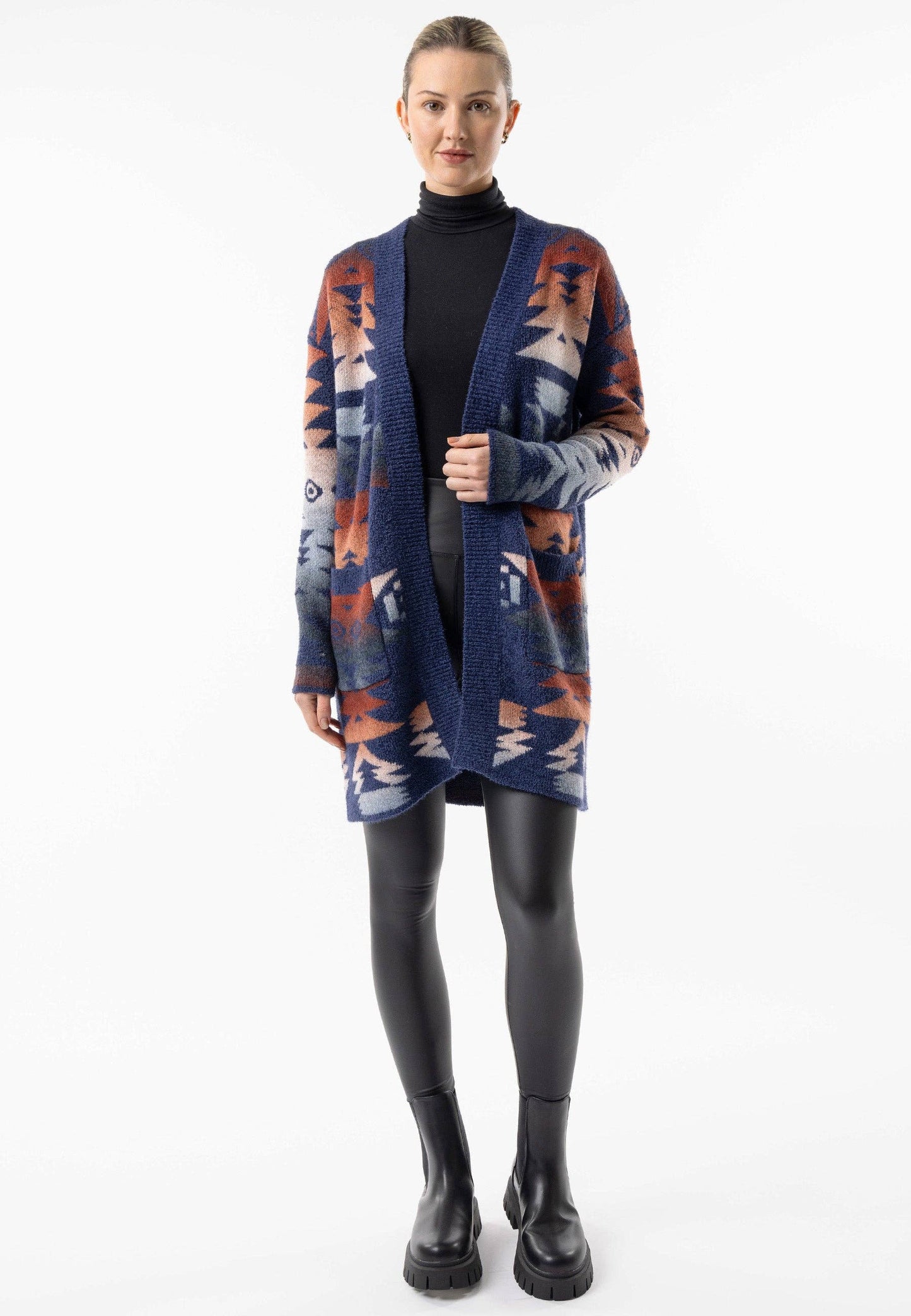 ANGELEYE - Californian Knit Longline Open Cardigan: California / M/L