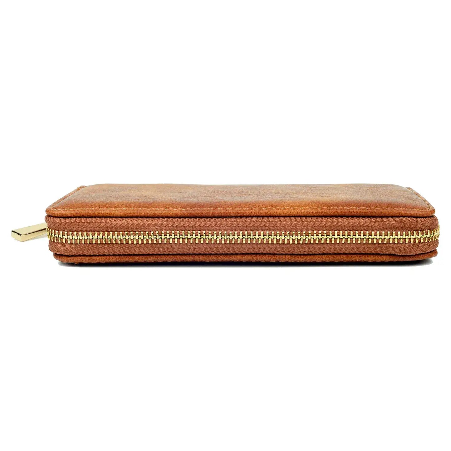 Long Soft Pu Purse Cards Notes Coins Tan