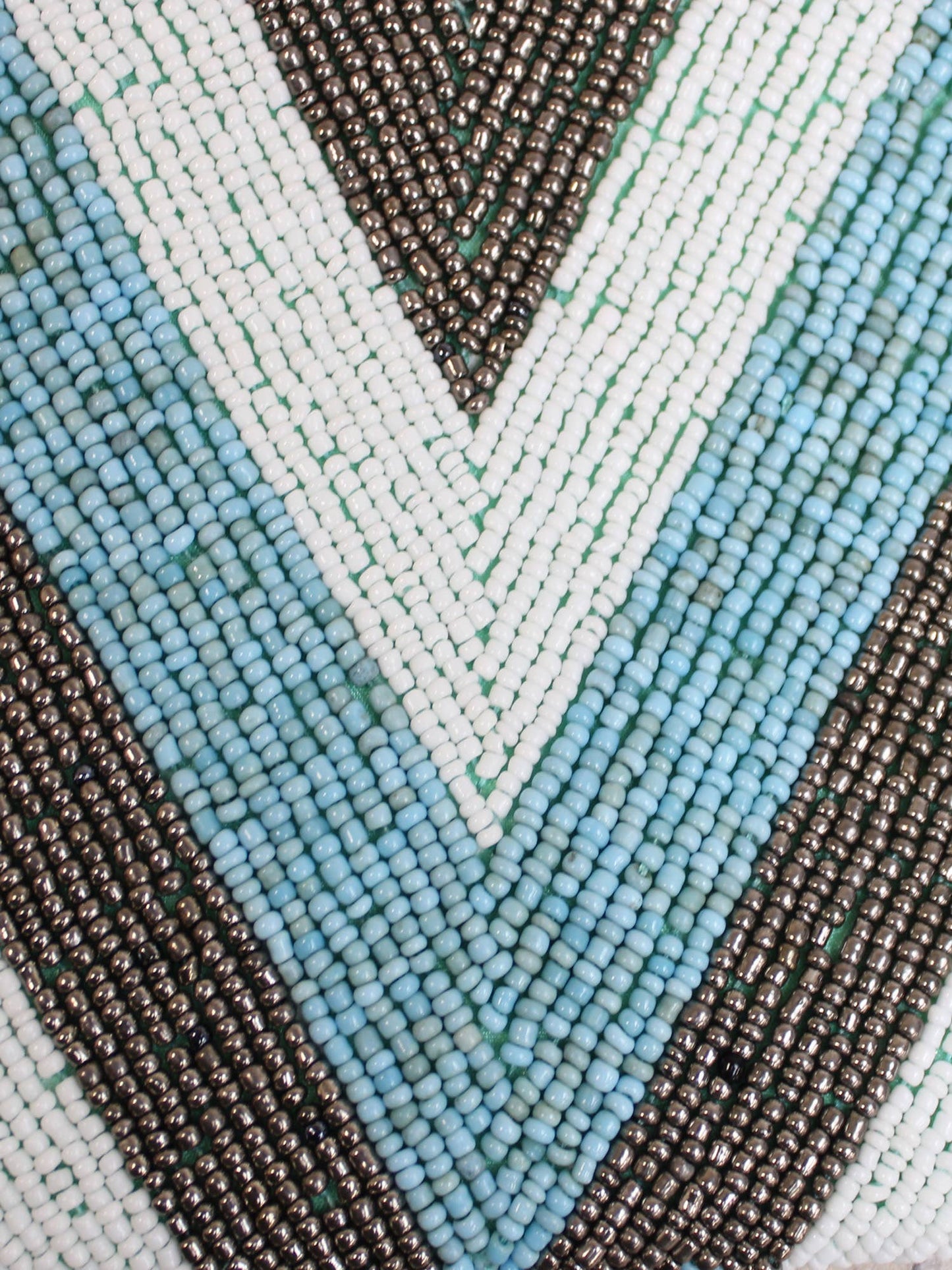 Suzie Blue - BEADED CLUTCH BAG - ZIG ZAG DESIGN