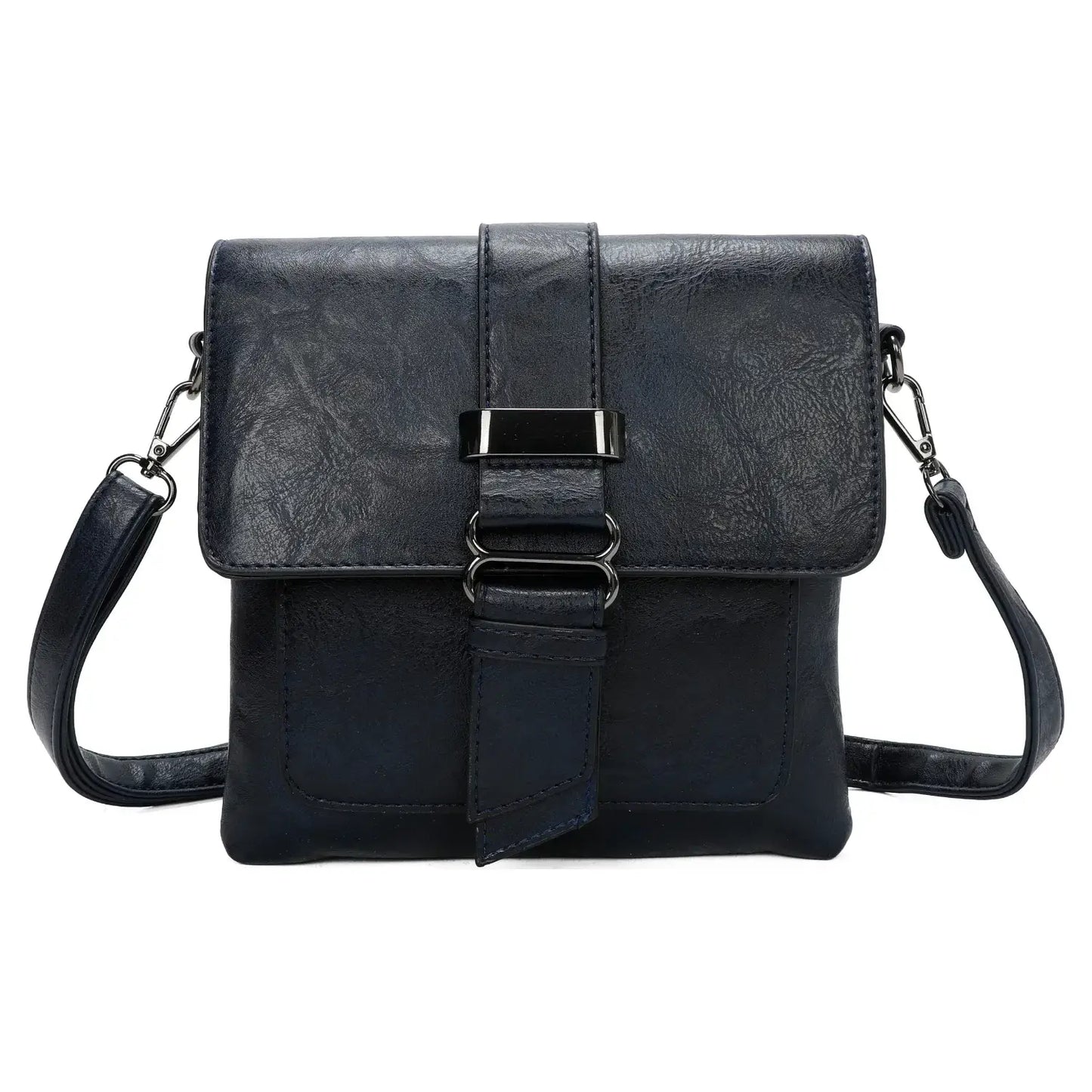 Small Medium Size 3 Compartment Cross Body Bag Shoulder Bag: Navy