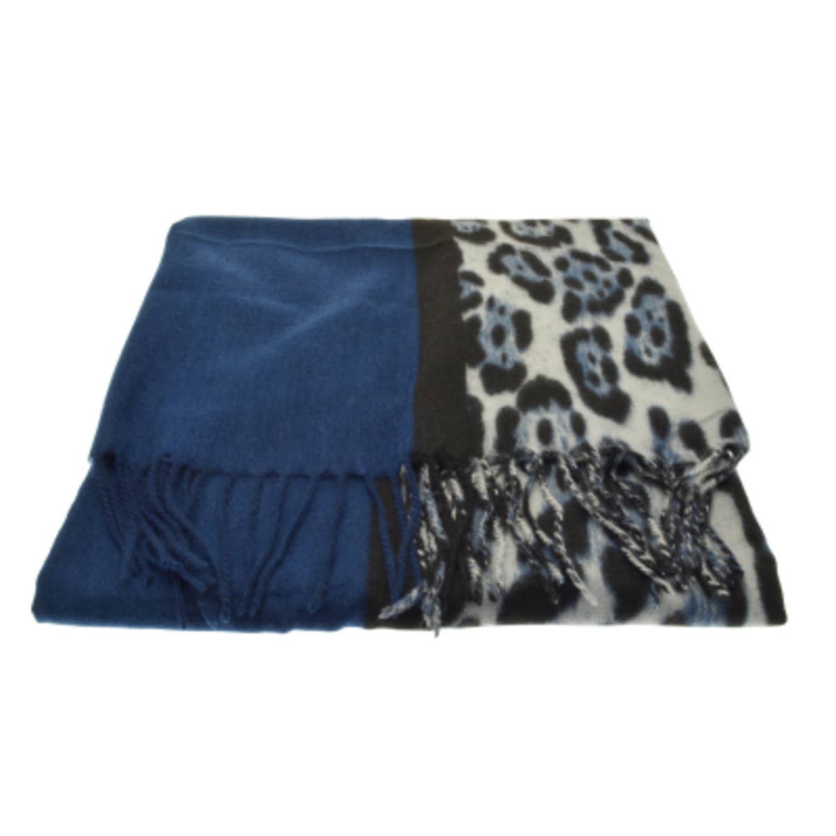 Miss Milly Limited - Navy Blue Animal Print Winter Scarf