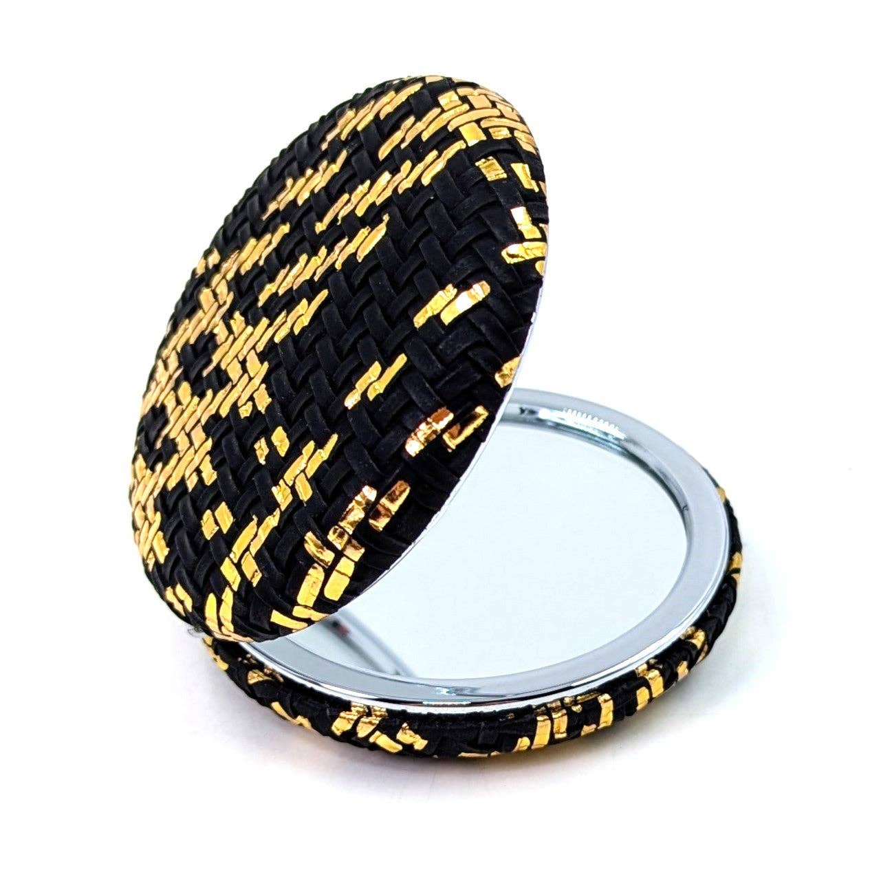 Tempest Designs - Woven texture with golden elements compact mirror