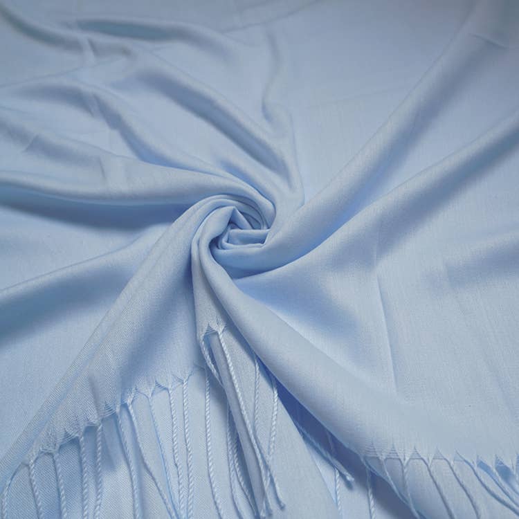 London Scarves - Plain cotton blend pashmina with tassels: Peach A29