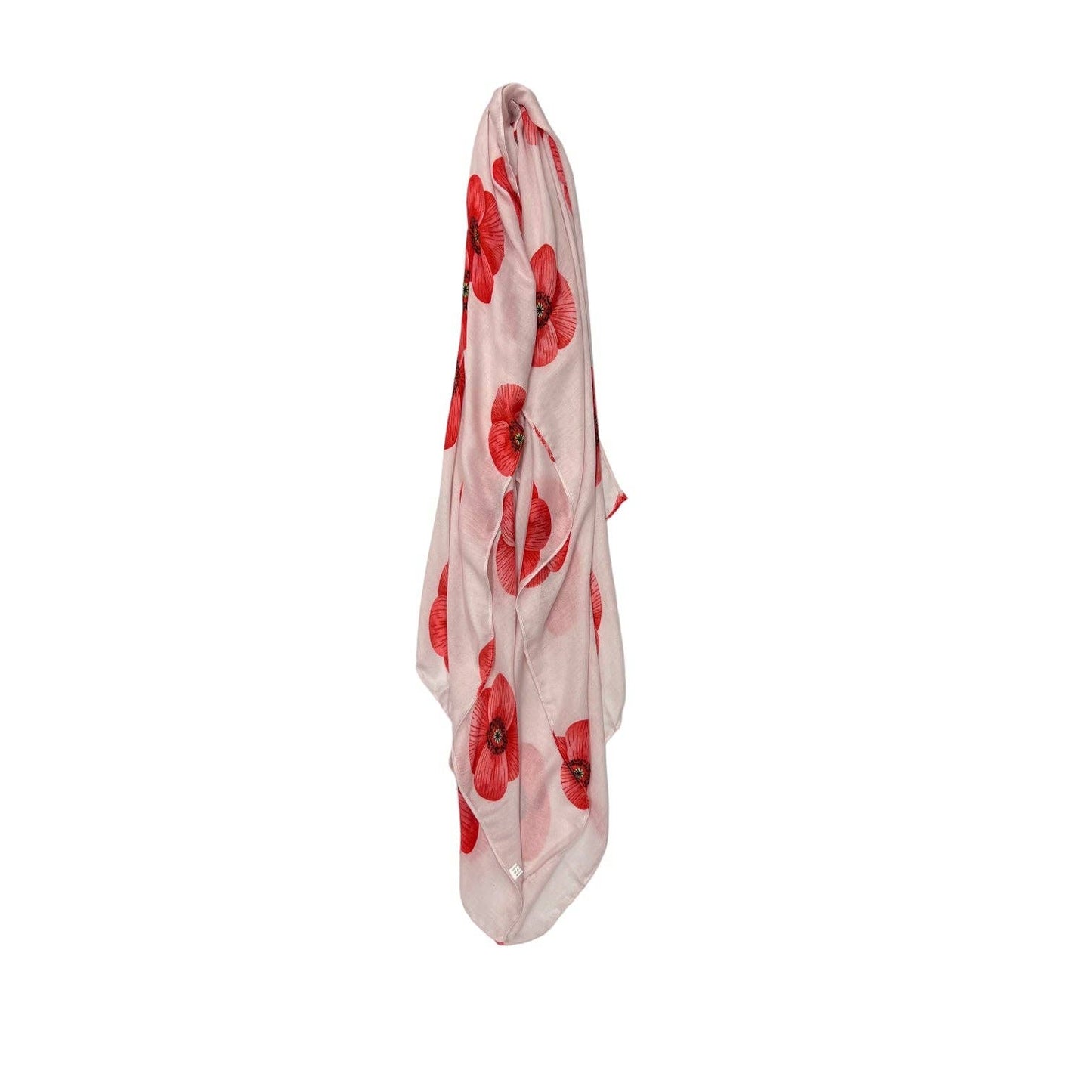Lili Scarves - Poppy Printed Scarf: White