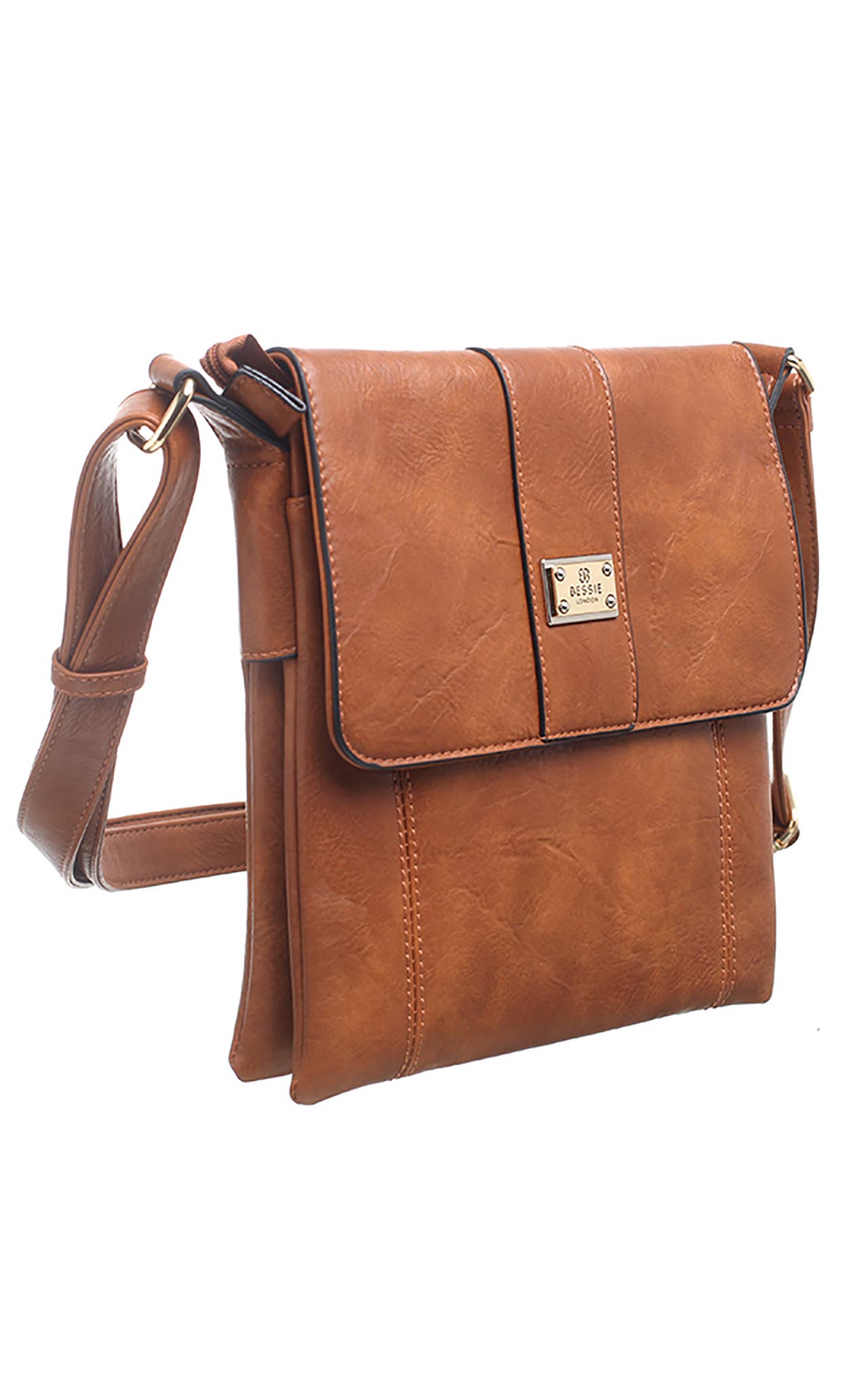 Bessie London - TWO-POCKET BESSIE CROSS BODY BAG: GREY