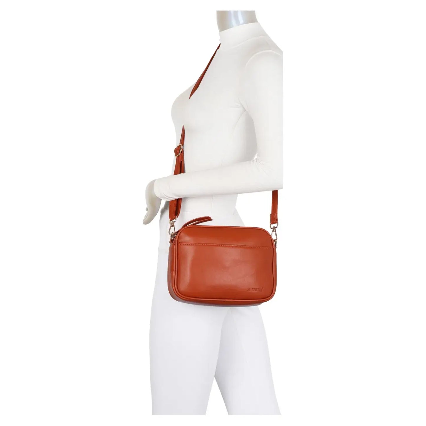Soft Pu Camera Bag Cross Body Bag with Front Pocket : Black