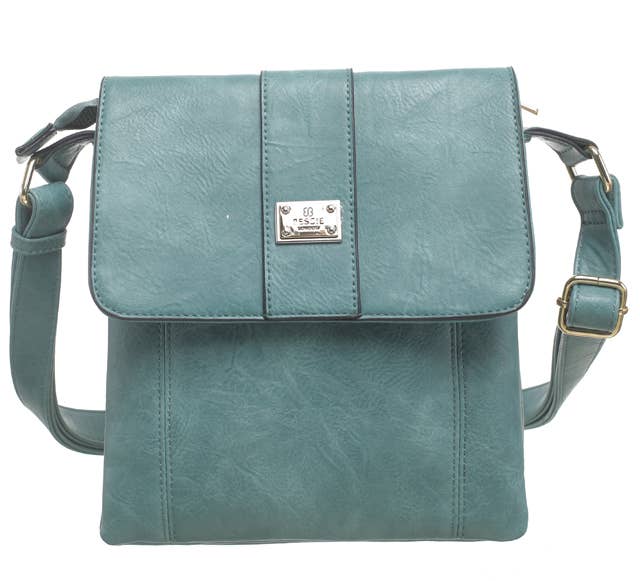Bessie London - TWO-POCKET BESSIE CROSS BODY BAG: GREY