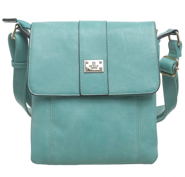 Bessie London - TWO-POCKET BESSIE CROSS BODY BAG: GREY