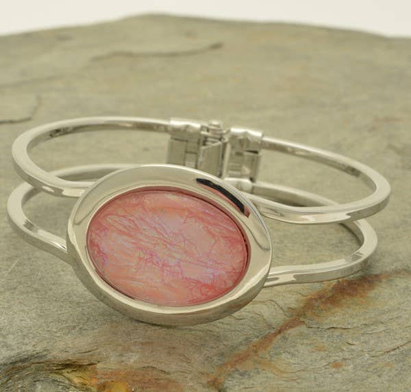 Miss Milly Limited - Coral Iridescent Resin Hinged Bangle