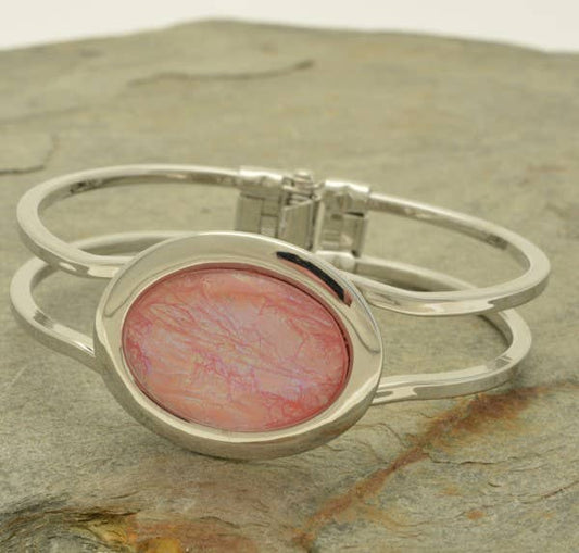 Miss Milly Limited - Coral Iridescent Resin Hinged Bangle