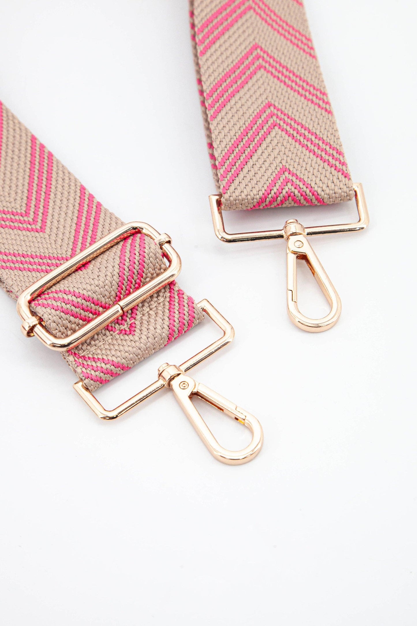 Sarta Accessories - Woven Two Tone Chevron Print Bag Strap in Pink: One-size