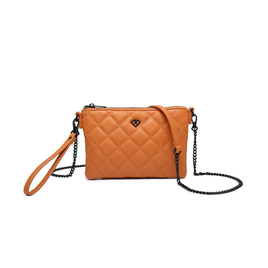 Quilted Diamand Pattern Grab Bag/ Crossbody Bag: Purple