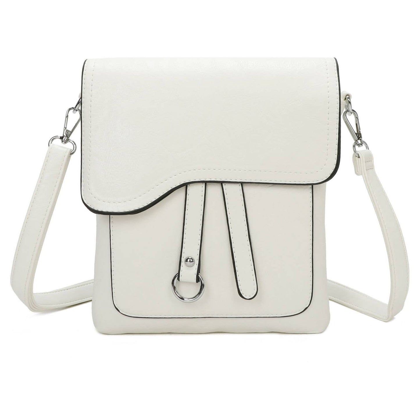 Medium Size 3 Compartment Cross Body  Shoulder Bag: Grey