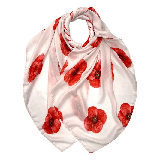 Lili Scarves - Poppy Printed Scarf: Navy