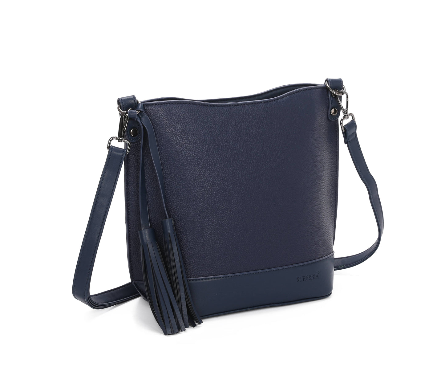 Medium Size Classic Shoulder Bag Cross Body Bag with Tassel: Taupe
