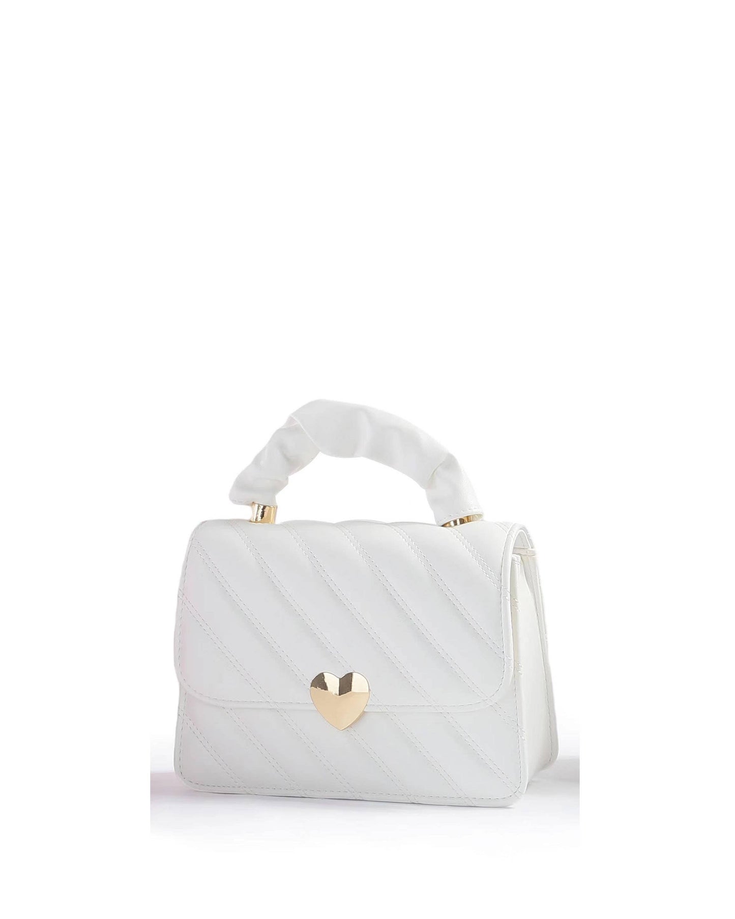 Crossbody/Grab bag with quilted pattern: Beige