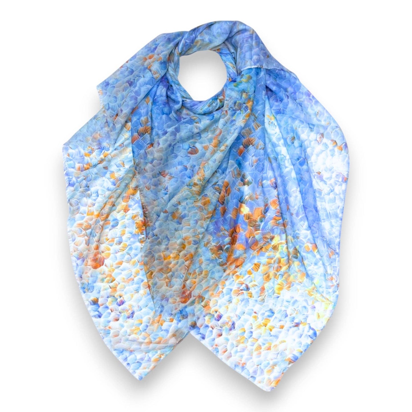 Lili Scarves - Vibrant Mosaic Print Scarf: Green