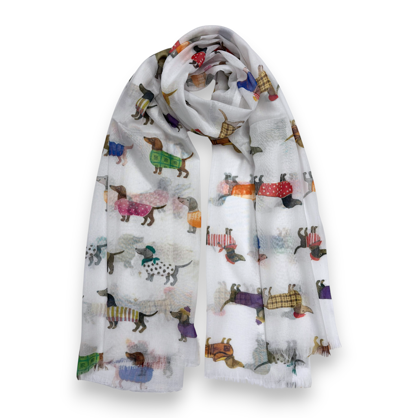 Lili Scarves - Fashion Dogs Digital Print Scarf: Black
