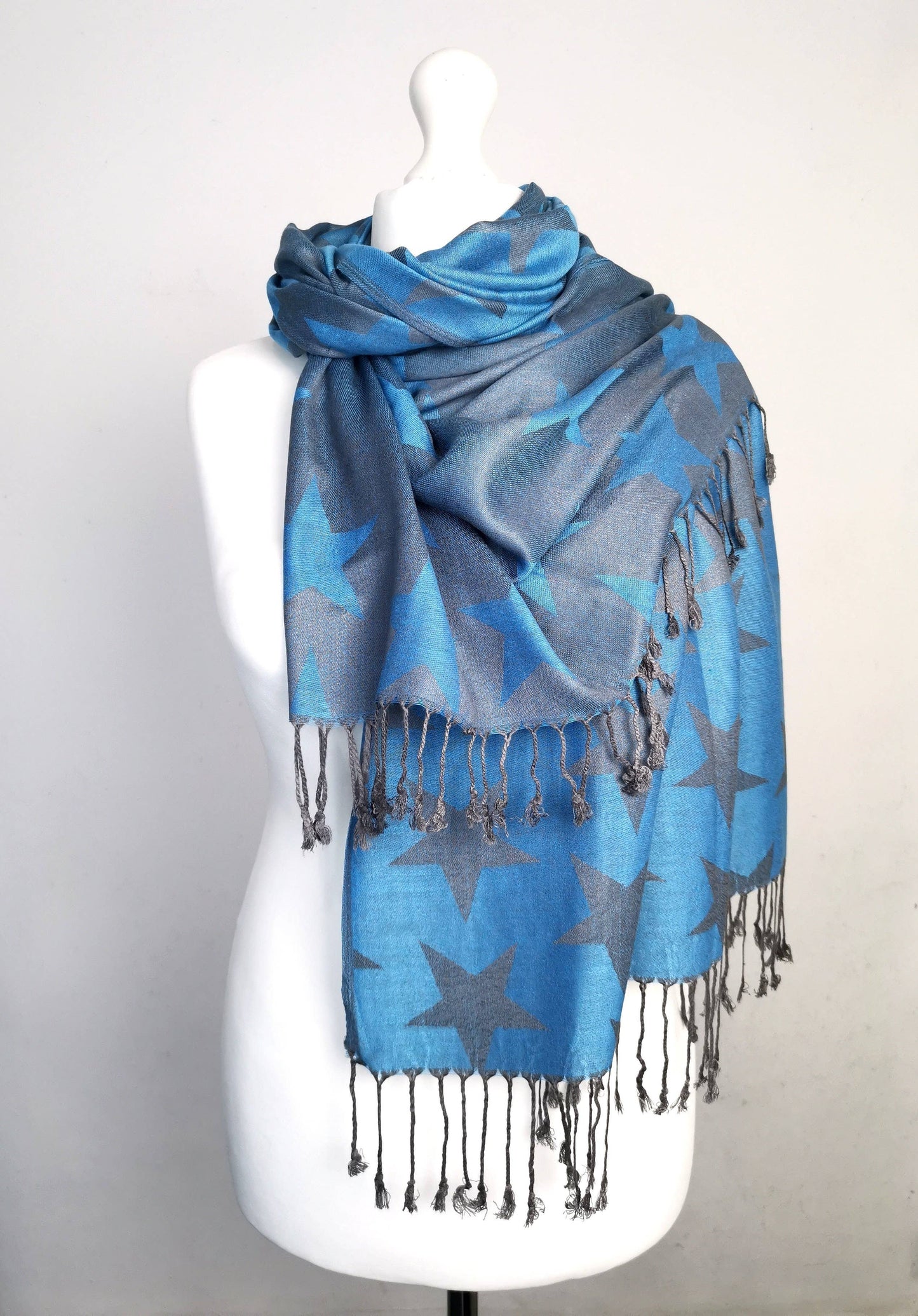 Super Soft Reversible Pashmina scarf /Shawl- Star Turquoise