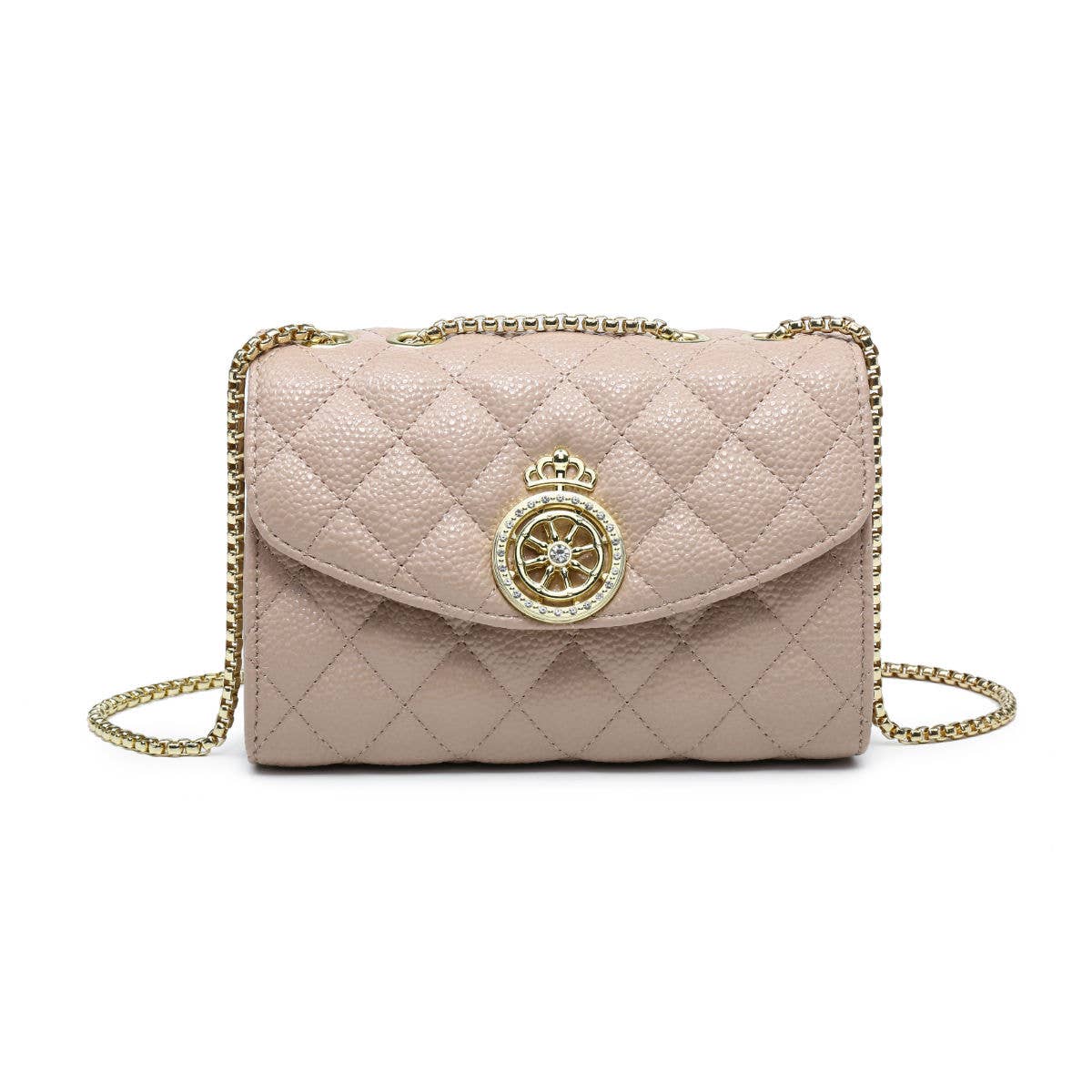Crossbody bag with quilted check pattern: Green