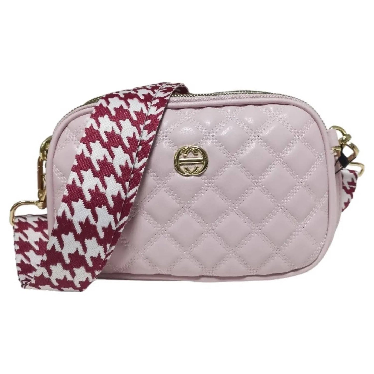 Superbia - 3 Zip Quilted Soft Cross Body Bag Shoulder Bag-3009-1: Blue +Strap