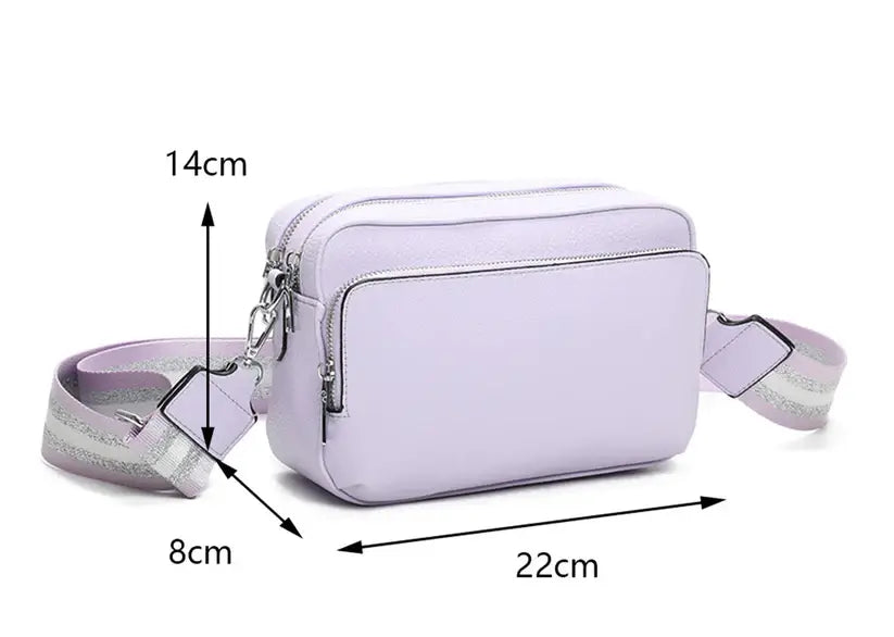 Strathurie - Crossbody Bag with Canvas Strap Silver 0925