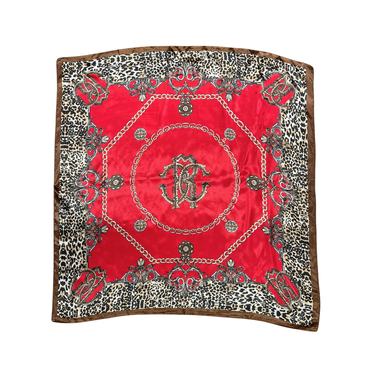 Lili Scarves - Leopard Print Pattern Silk Touch Square Scarf: Pink