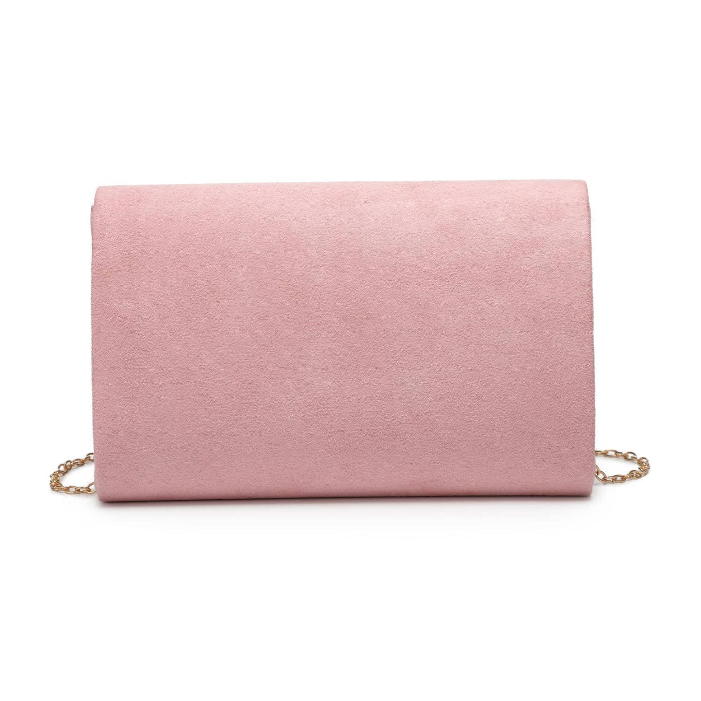 Suede Clutch bag with bee shaped clasp: Ivory