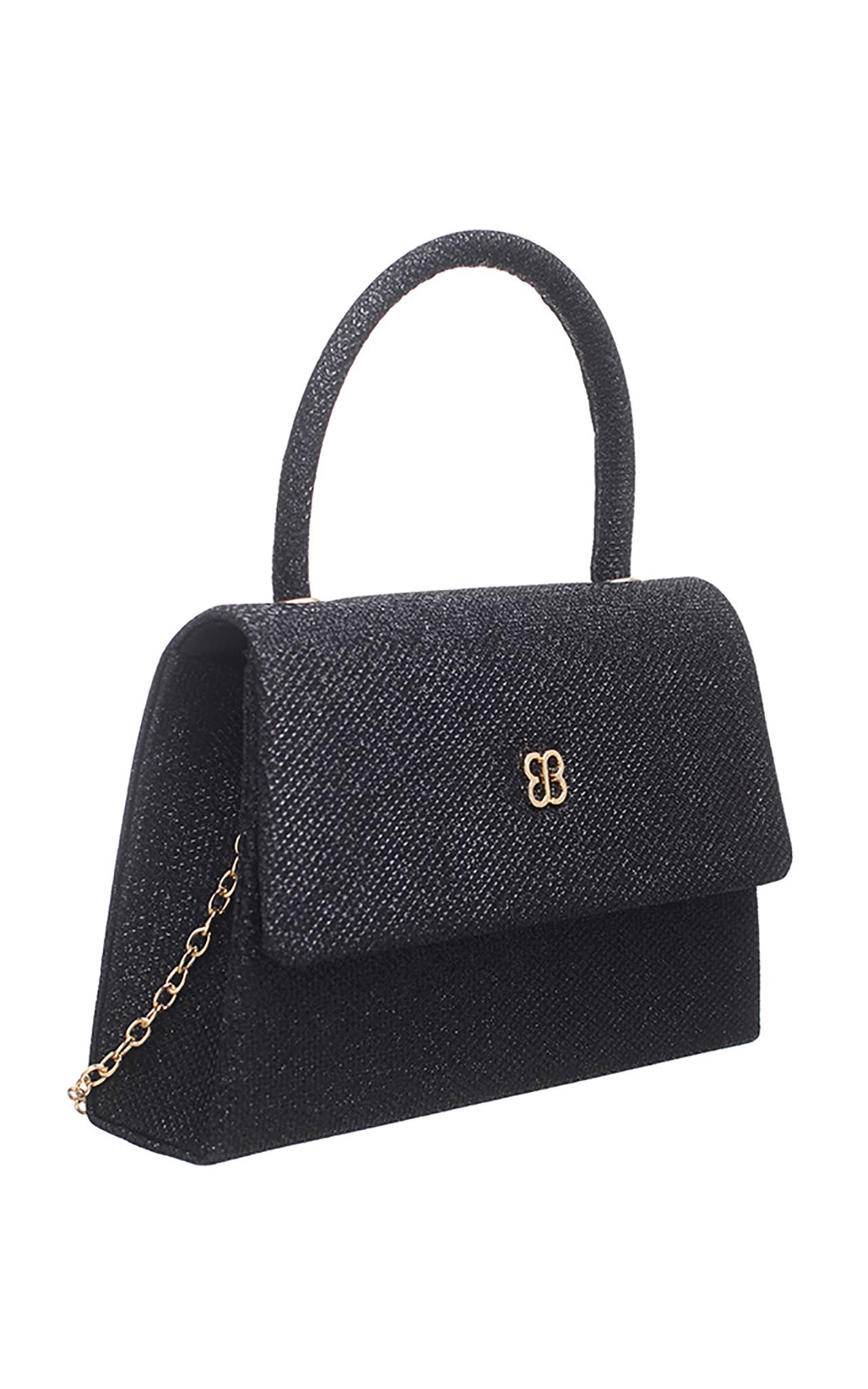 Bessie London - TOP HANDLE FLAP OVER CLUTCH BAG: Silver