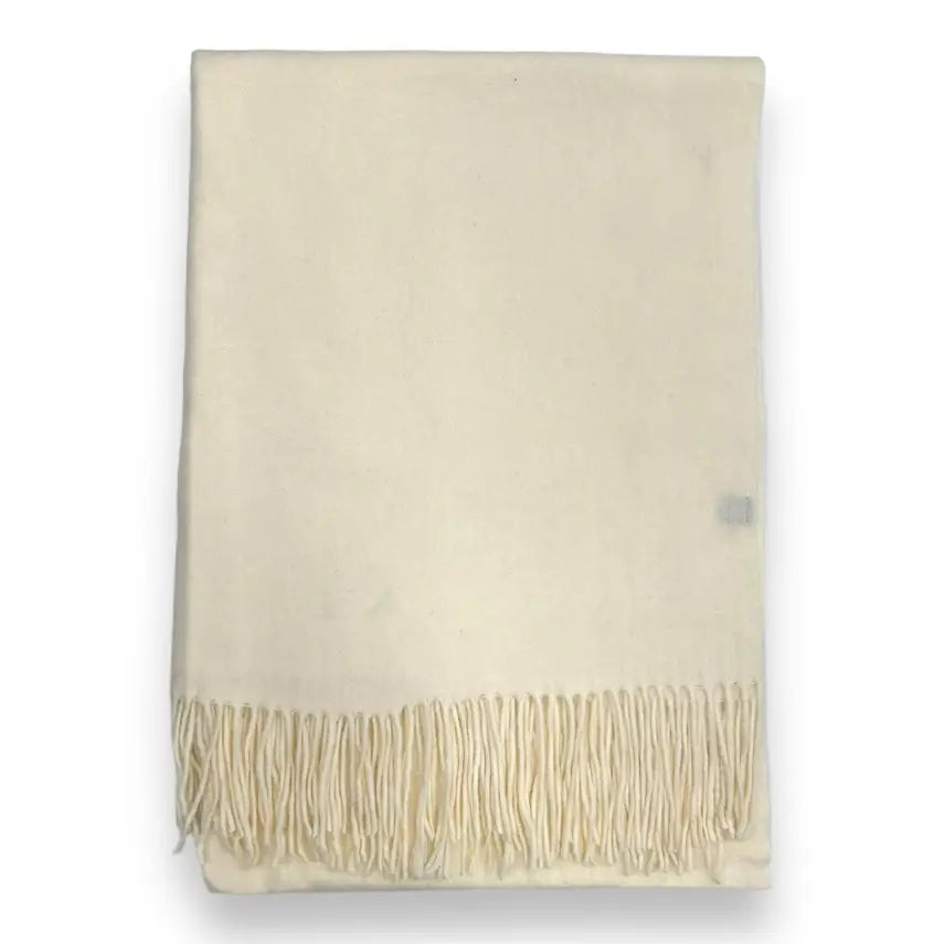 Lili Scarves - Classic Plain Cashmere Blend Scarf with Tassels: Navy