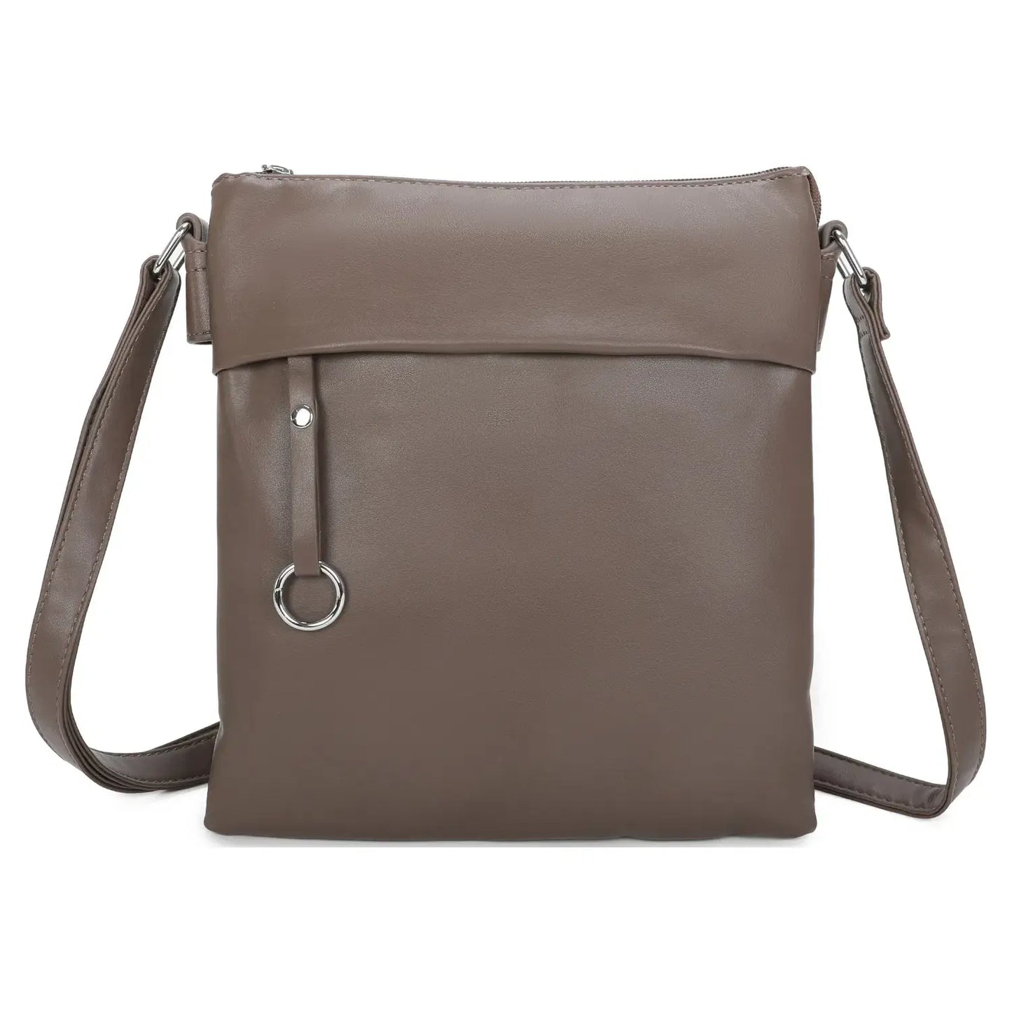 Soft Pu Silver-toned Cross Body Bag Shoulder -Black
