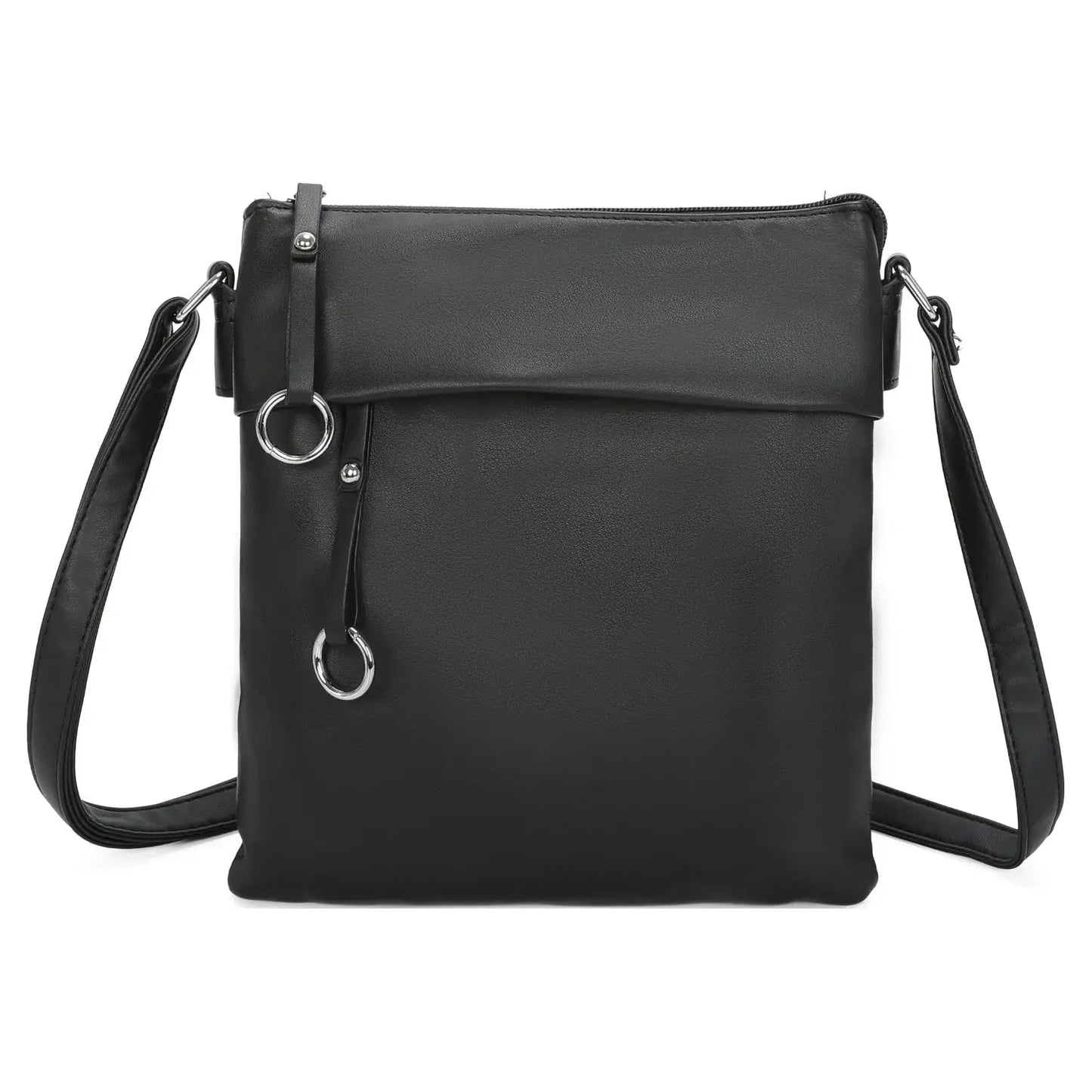 Soft Pu Silver-toned Cross Body Bag Shoulder -Blue