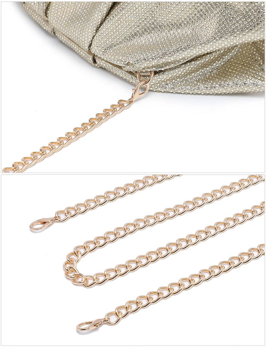 Kiss Clasp Soft Shimmery Cross Body Bag: Silver
