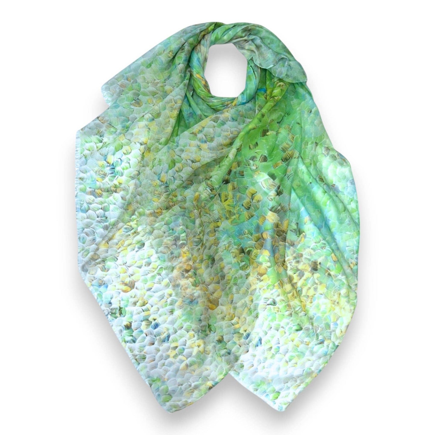 Lili Scarves - Vibrant Mosaic Print Scarf: Blue