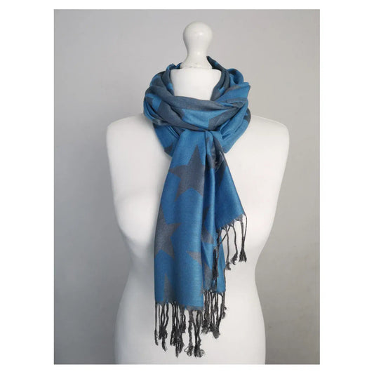 Super Soft Reversible Pashmina scarf /Shawl- Star Turquoise