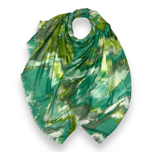 Lili Scarves - Colourful Wave Scarf Finished with Fringes: Purple