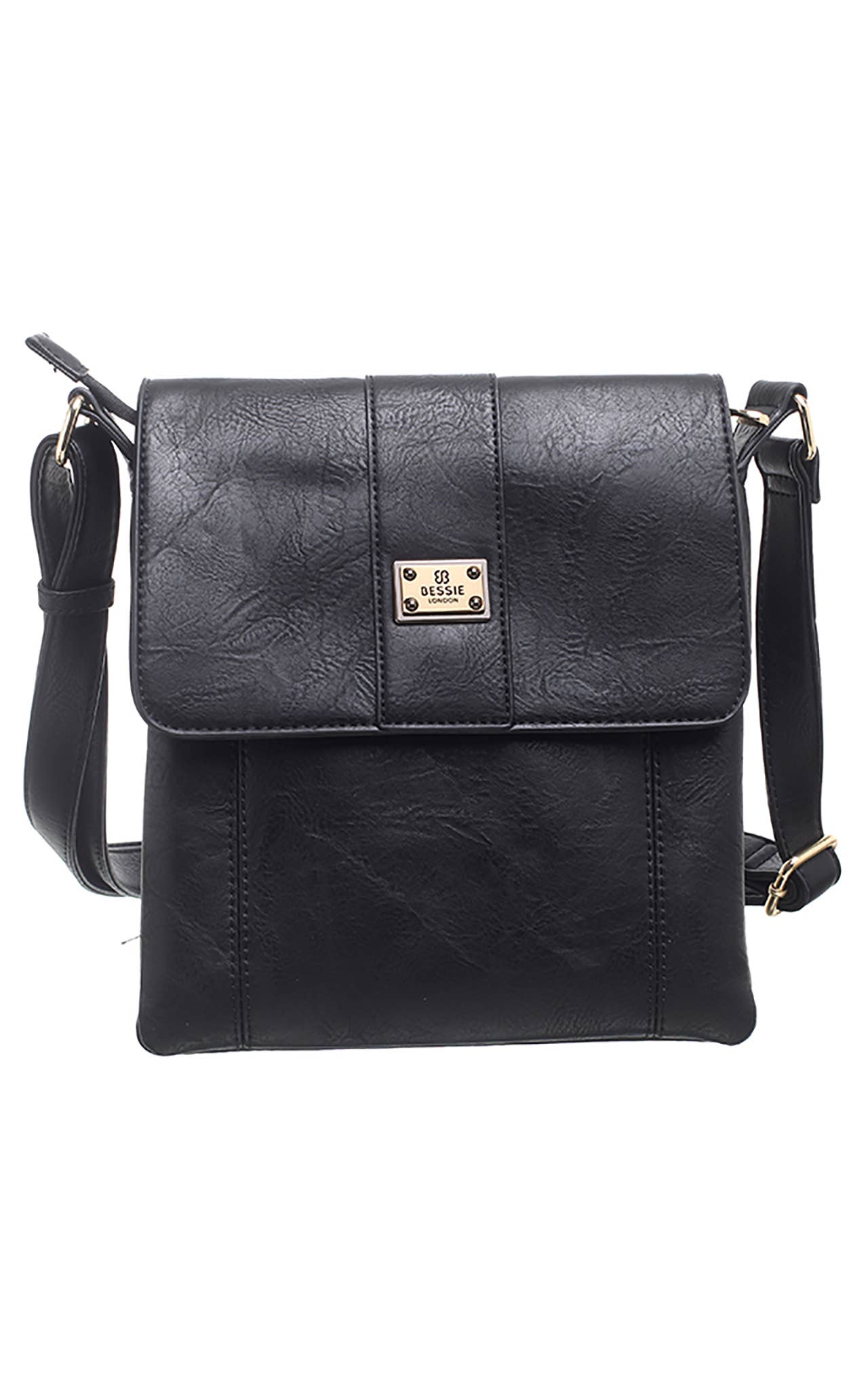 Bessie London - TWO-POCKET BESSIE CROSS BODY BAG: GREY
