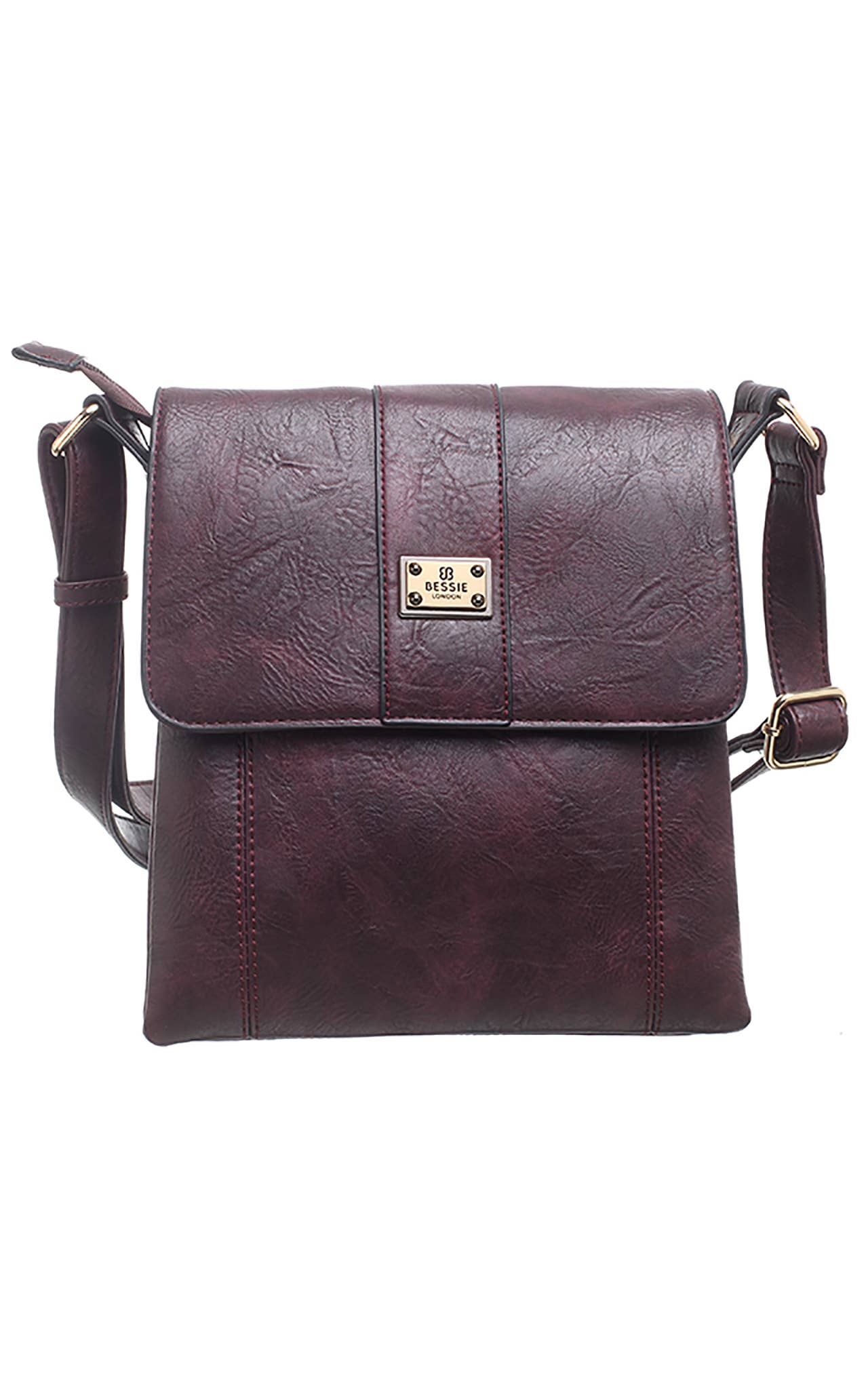 Bessie London - TWO-POCKET BESSIE CROSS BODY BAG: GREY