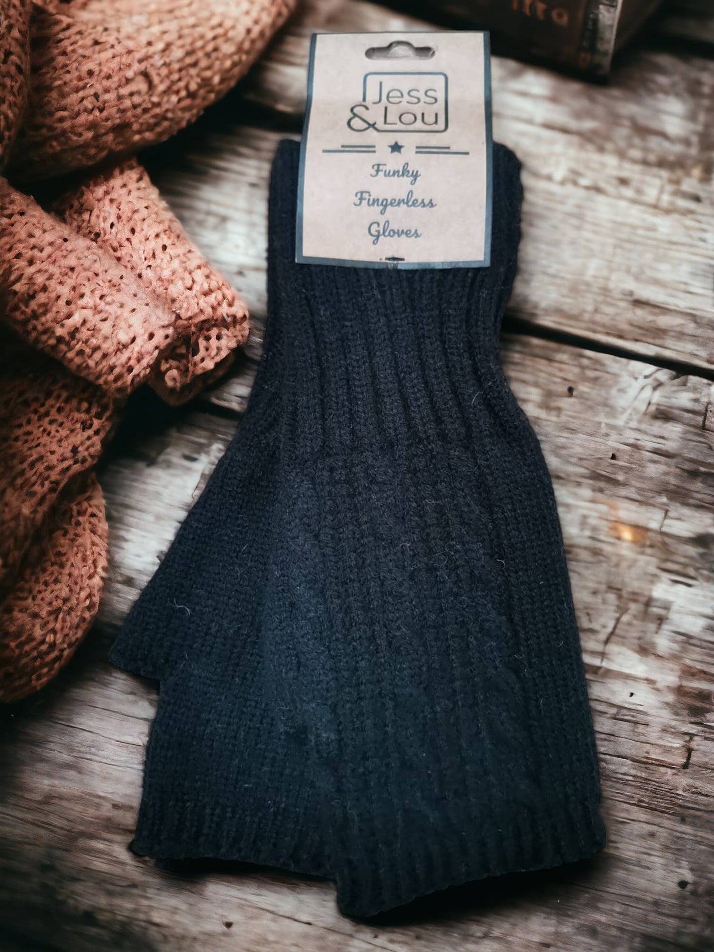 Jess & Lou - Cosy Fingerless Cable Knit Gloves – Warm & Stylish : Charcoal