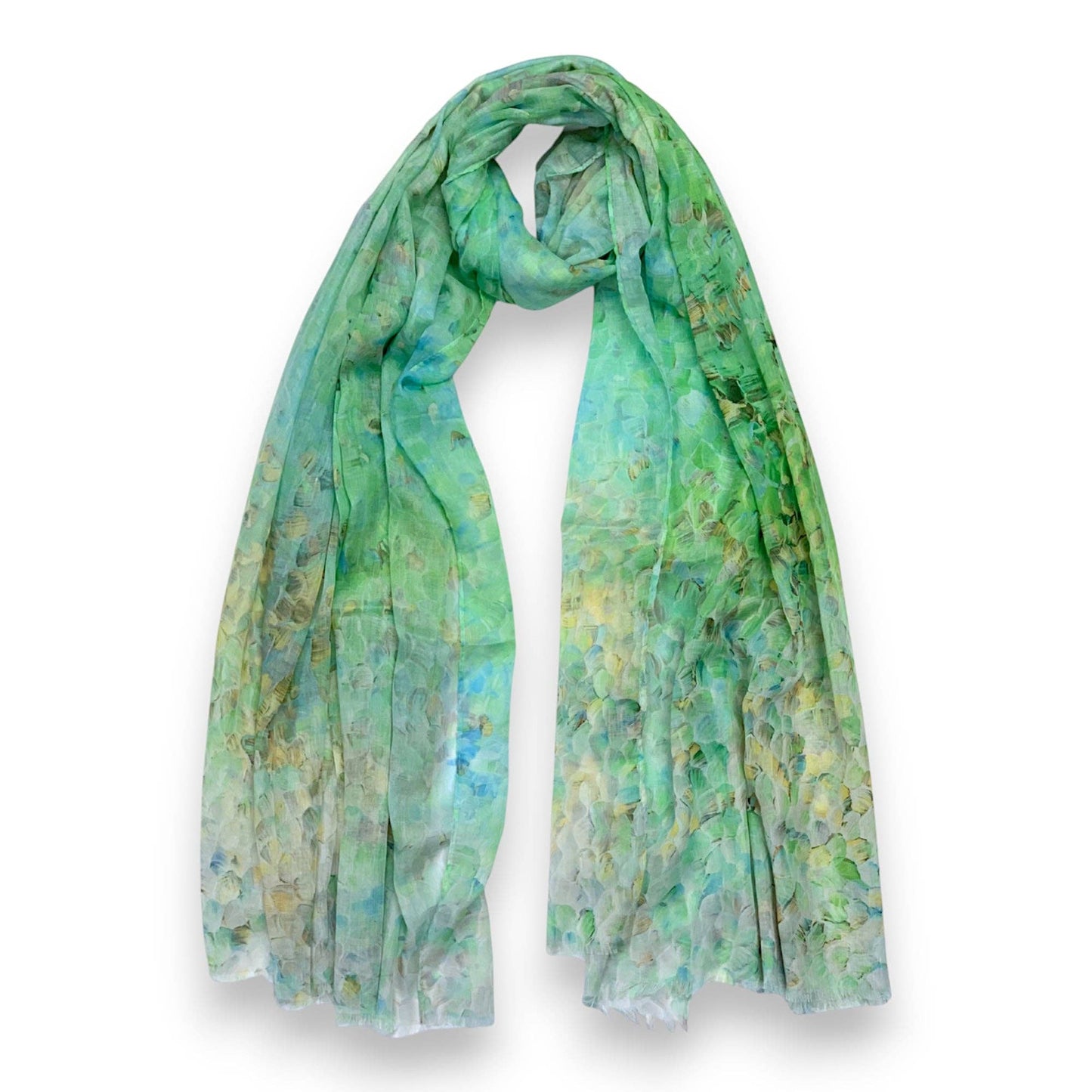 Lili Scarves - Vibrant Mosaic Print Scarf: Green