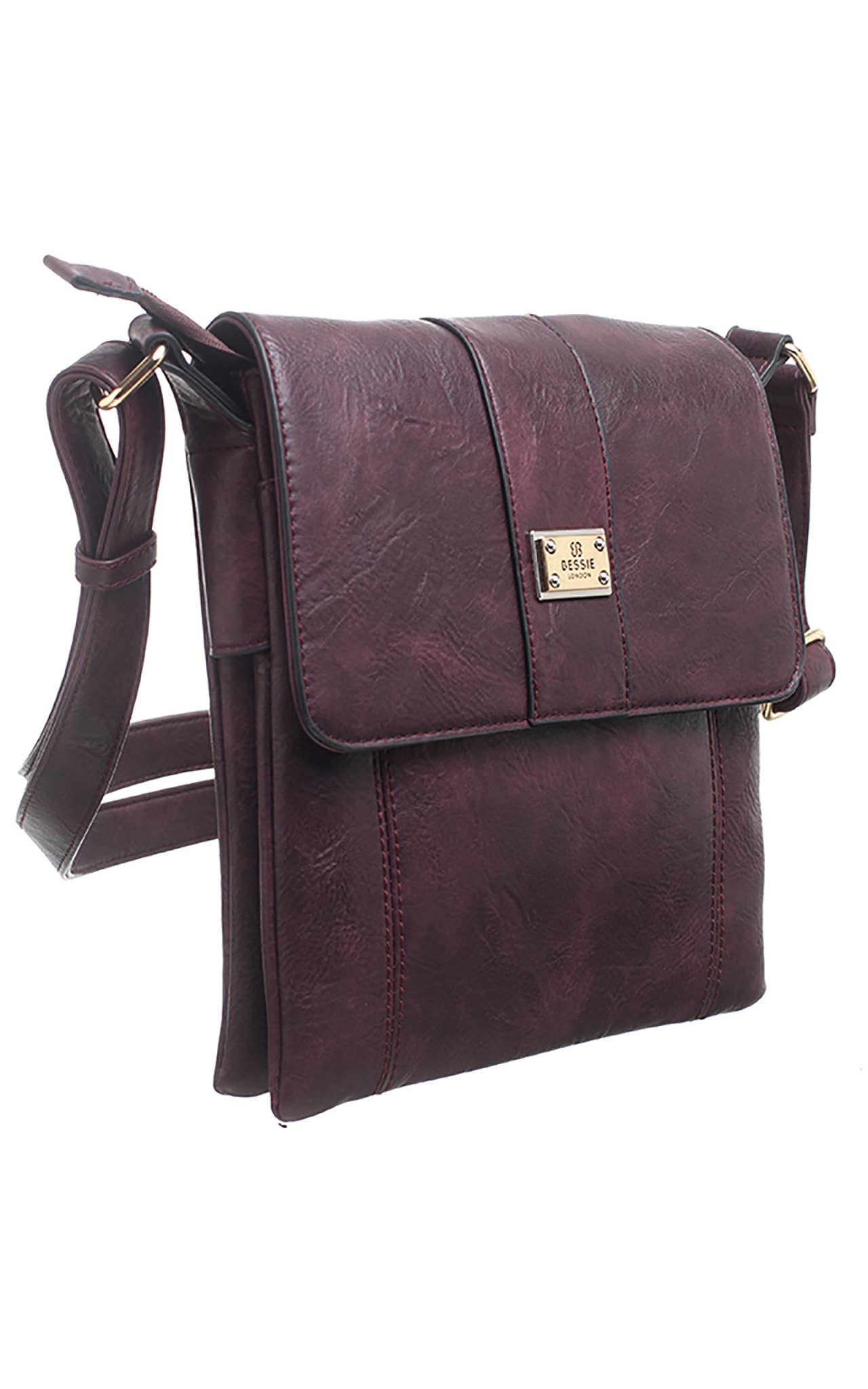 Bessie London - TWO-POCKET BESSIE CROSS BODY BAG: GREY
