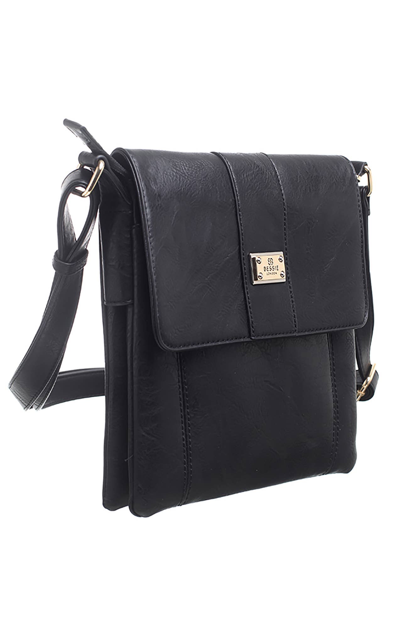 Bessie London - TWO-POCKET BESSIE CROSS BODY BAG: GREY