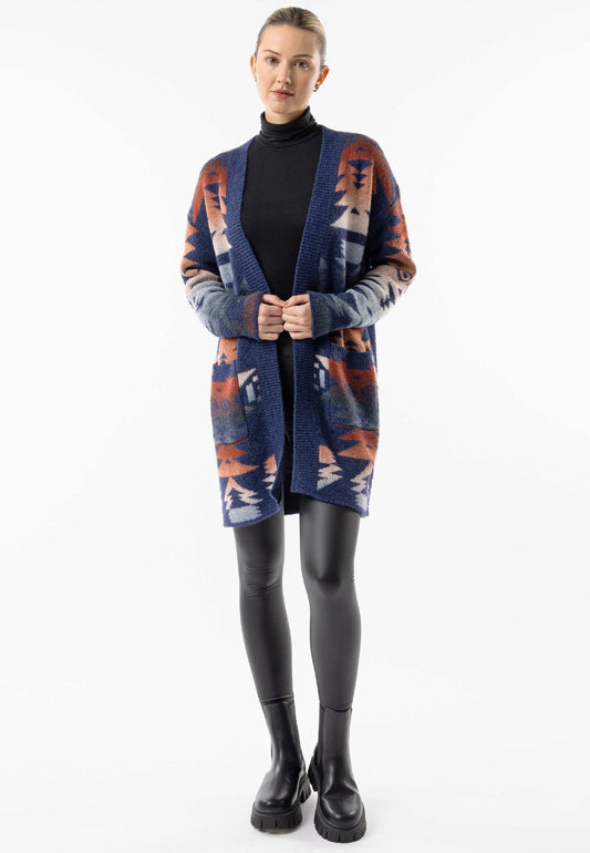 ANGELEYE - Californian Knit Longline Open Cardigan: California / M/L