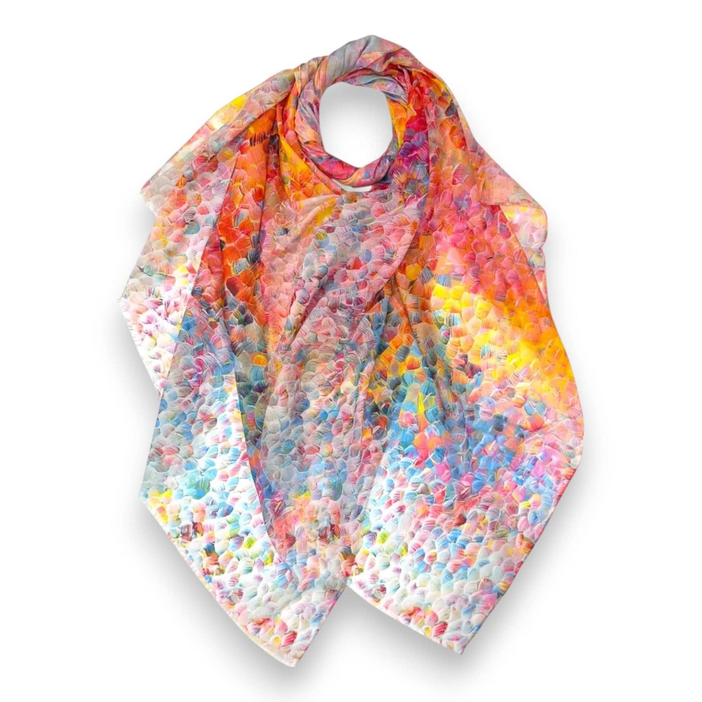 Lili Scarves - Vibrant Mosaic Print Scarf: Green