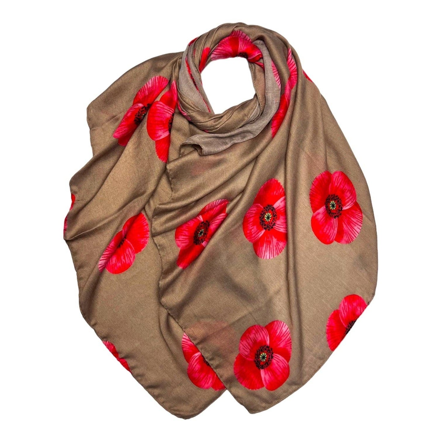 Lili Scarves - Poppy Printed Scarf: Navy