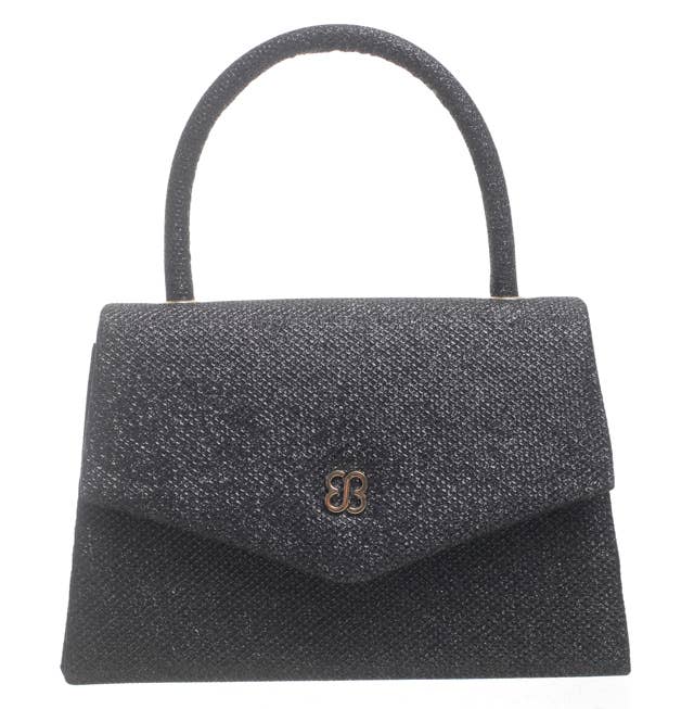 Bessie London - TOP HANDLE SPARKLE EVENING BAG: Navy