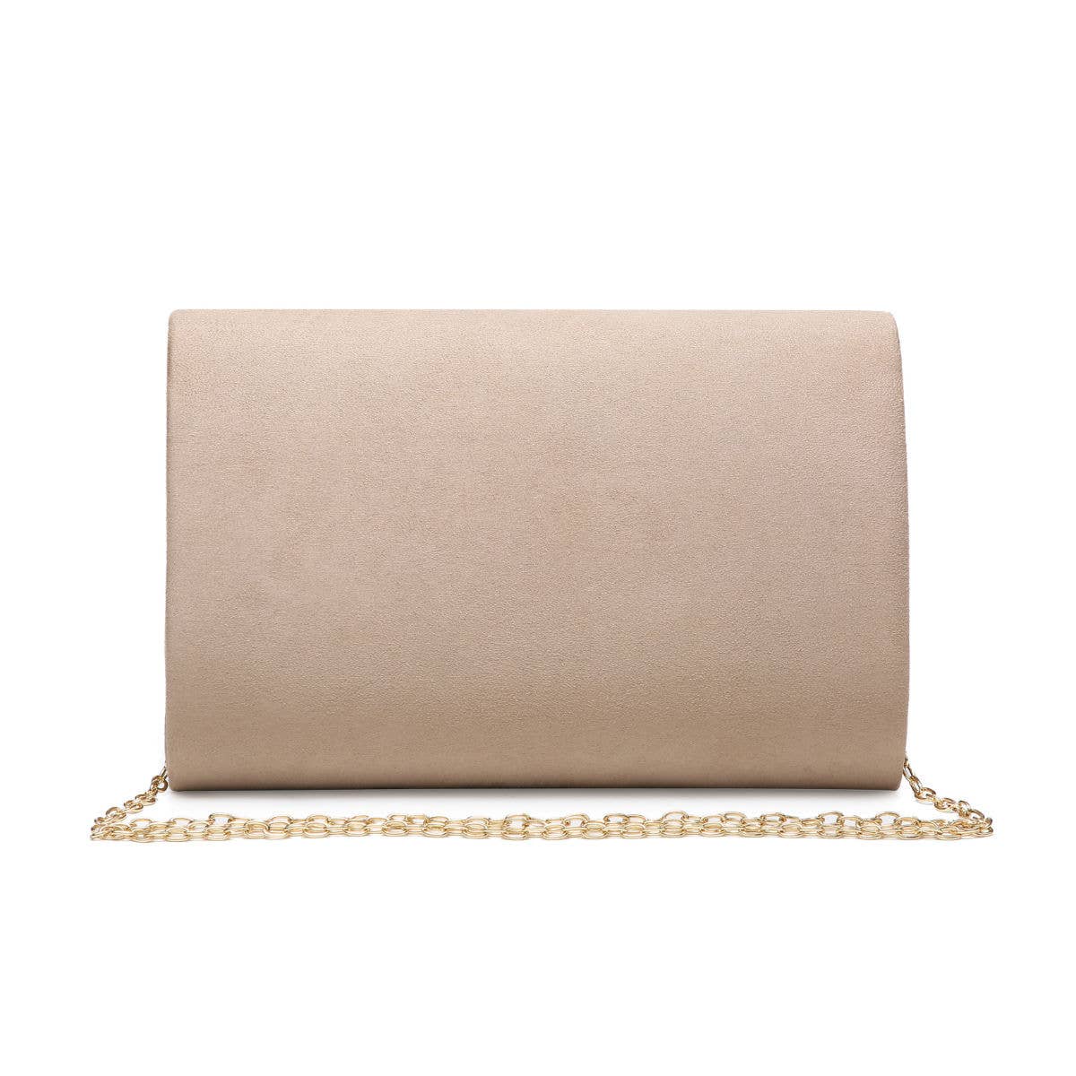 Suede Clutch bag with bee shaped clasp: Ivory