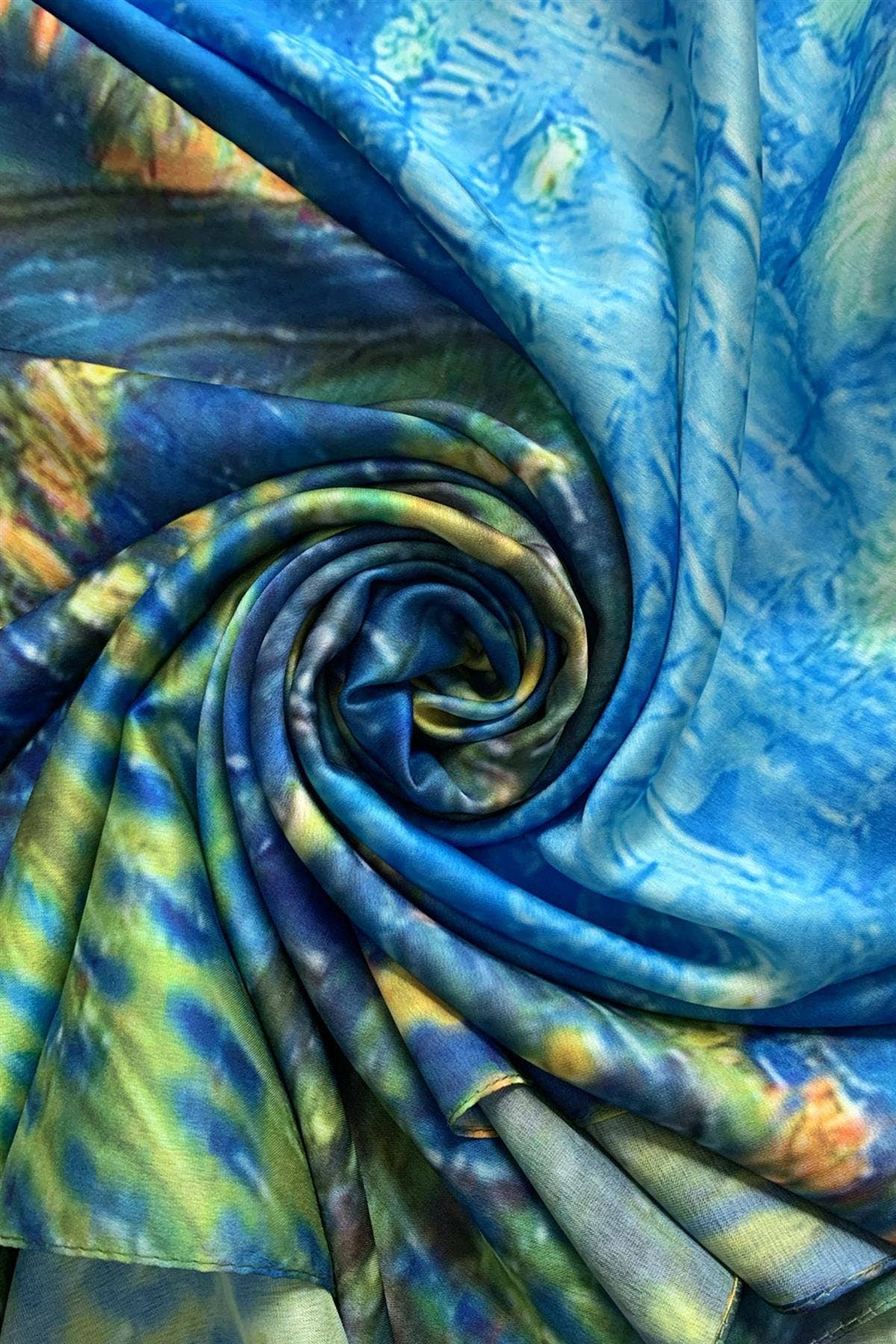 Van Gogh Starry Night Over The Rhone Silk Scarf: Multi