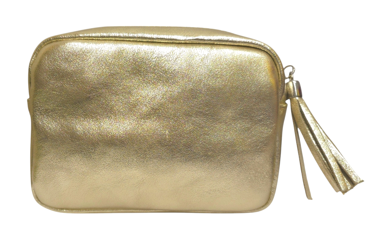 Strathurie - Leather Camera Bag Metallic Gold