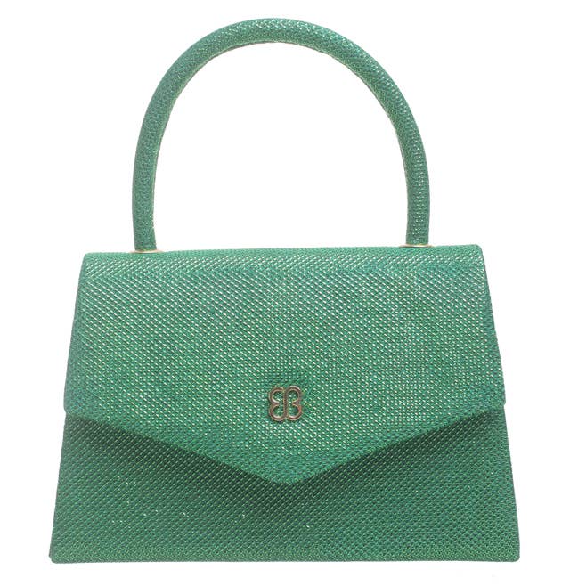 Bessie London - TOP HANDLE SPARKLE EVENING BAG: Navy
